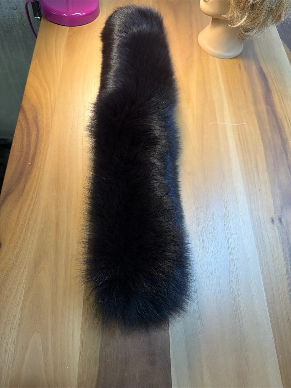 NEW Elegant Winter Women Headband Dark Brown Canadian Fox‎ Fur Sz Adjustable